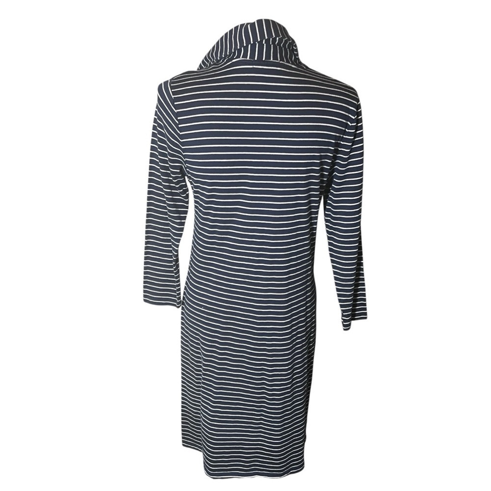 Lauren Ralph Lauren Dress Womens S Small Sailor Stripe V Neck Collar Flap Back